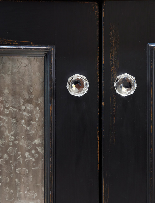 Black cabinets with glass