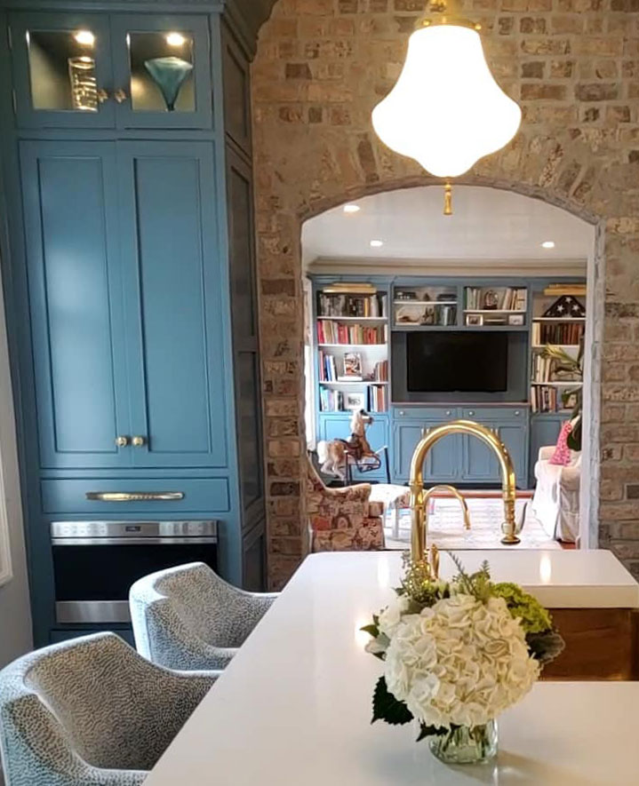 Blue kitchen cabinets