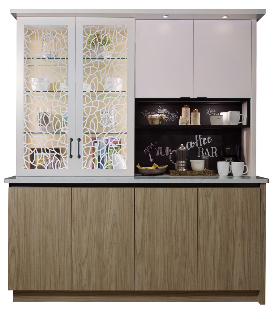 Coffee bar cabinets