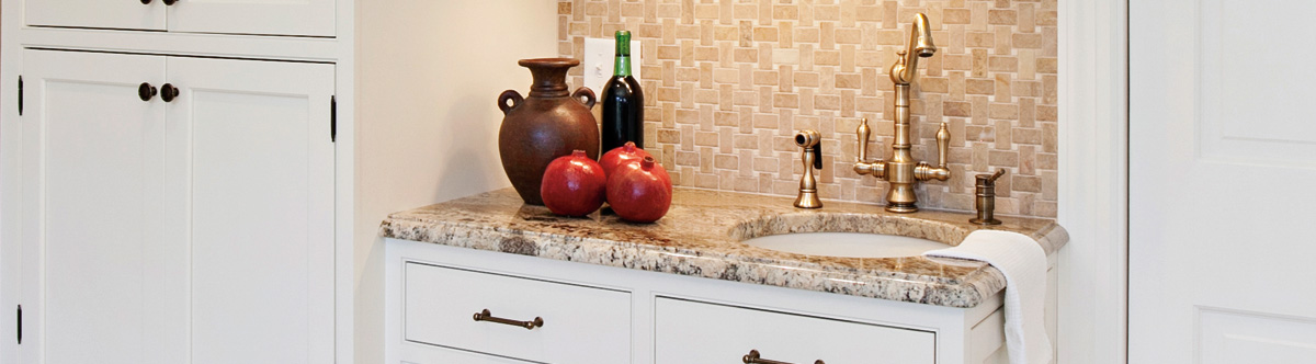 White painted cabinets
