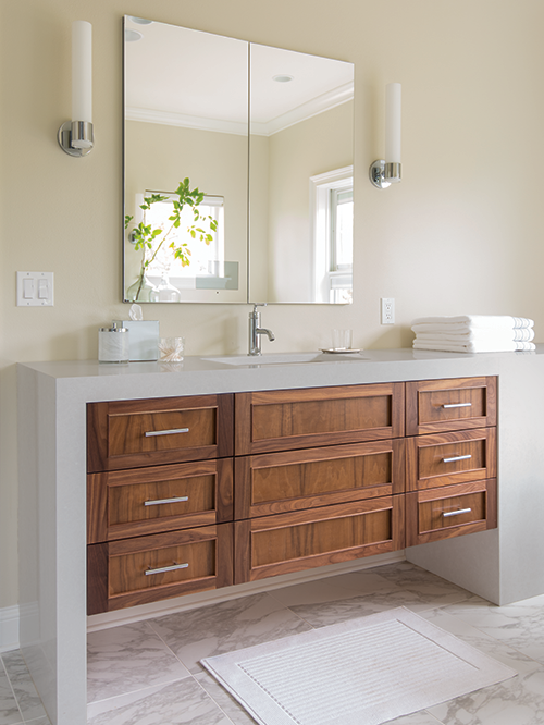 Gray bathroom cabinets